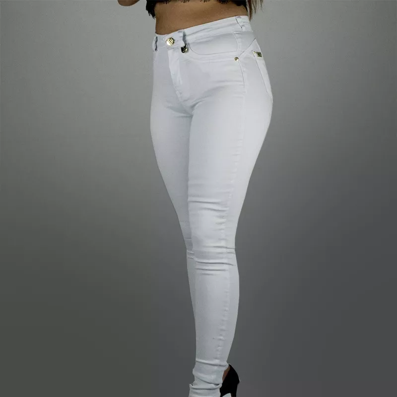 calça branca feminina com lycra