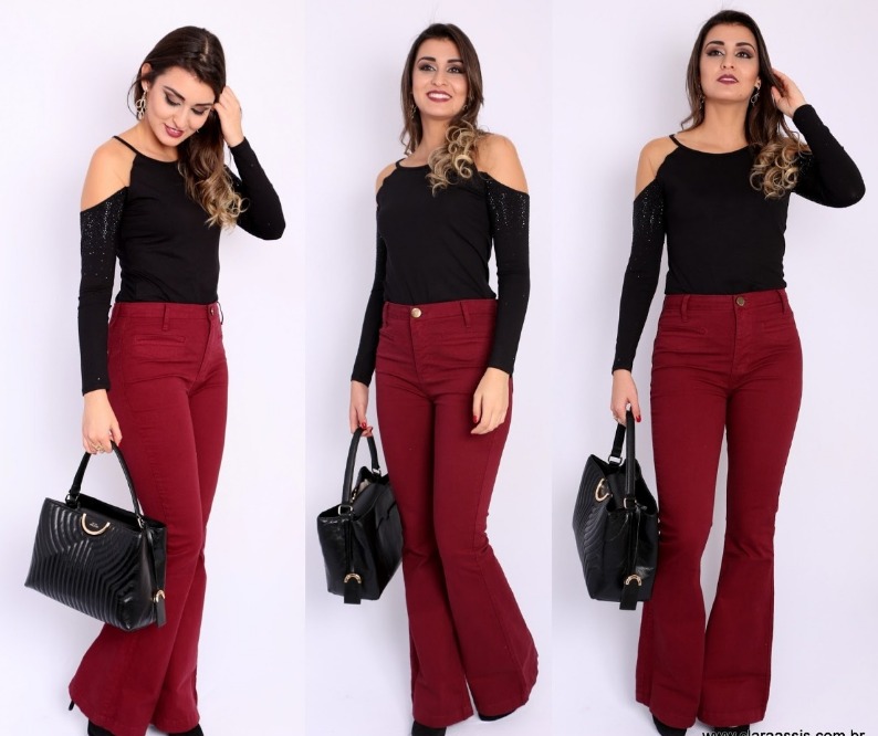 Calça Flare Jeans Cintura Alta Hot Pant Moda Feminina Mulher R 6461 