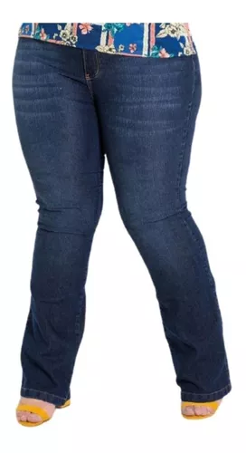 calça flare jeans plus size