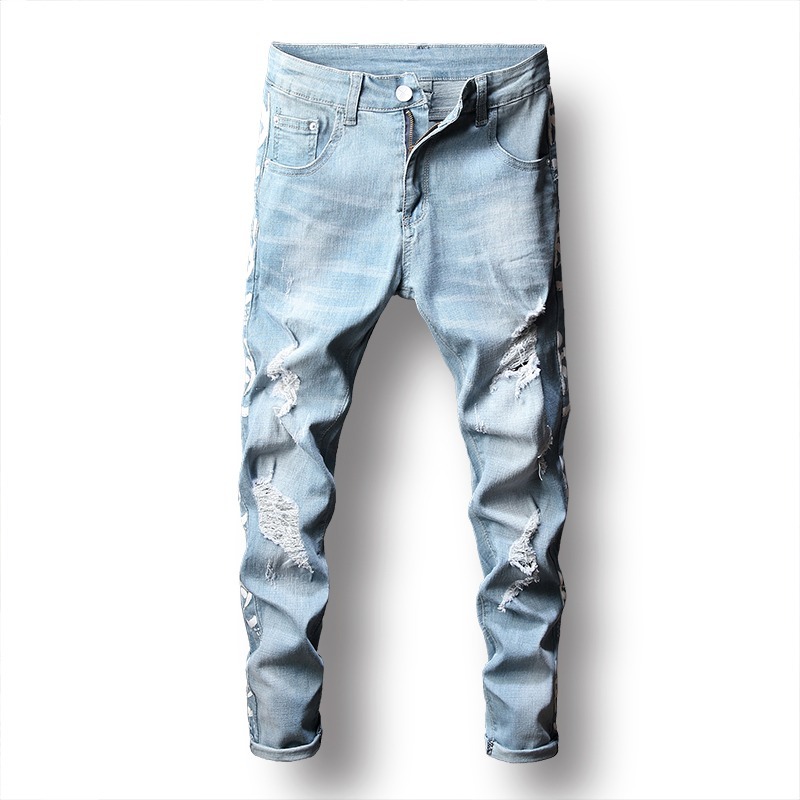 calça jeans clara masculina larga