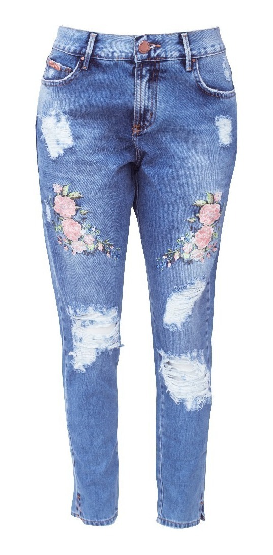 bordados em calças jeans