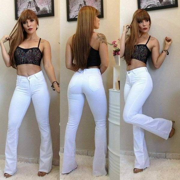calça jeans branca feminina