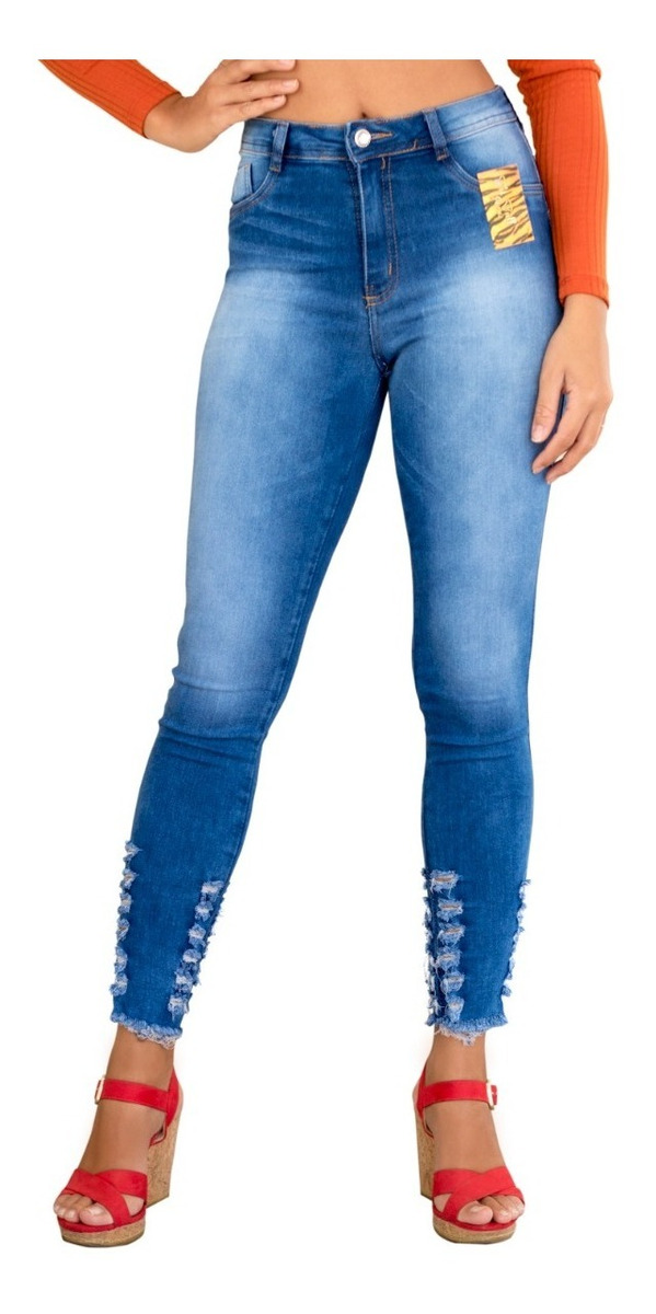 calça jeans feminina cintura alta lycra