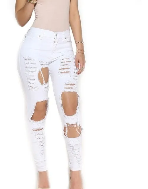 calça jeans feminina rasgadinha branca