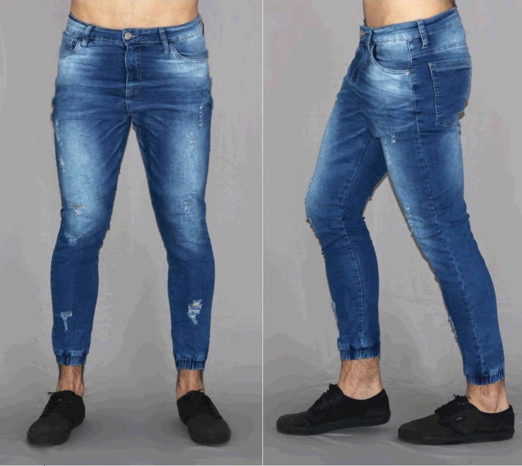 calça jeans masculina barra curta