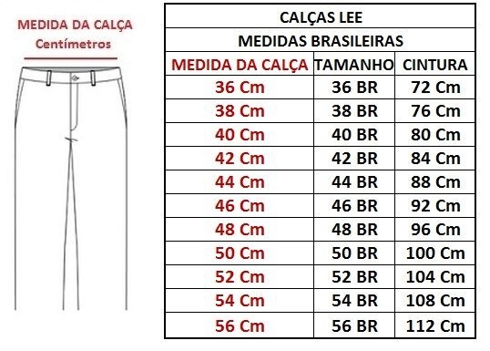 calça tamanho 52 masculina