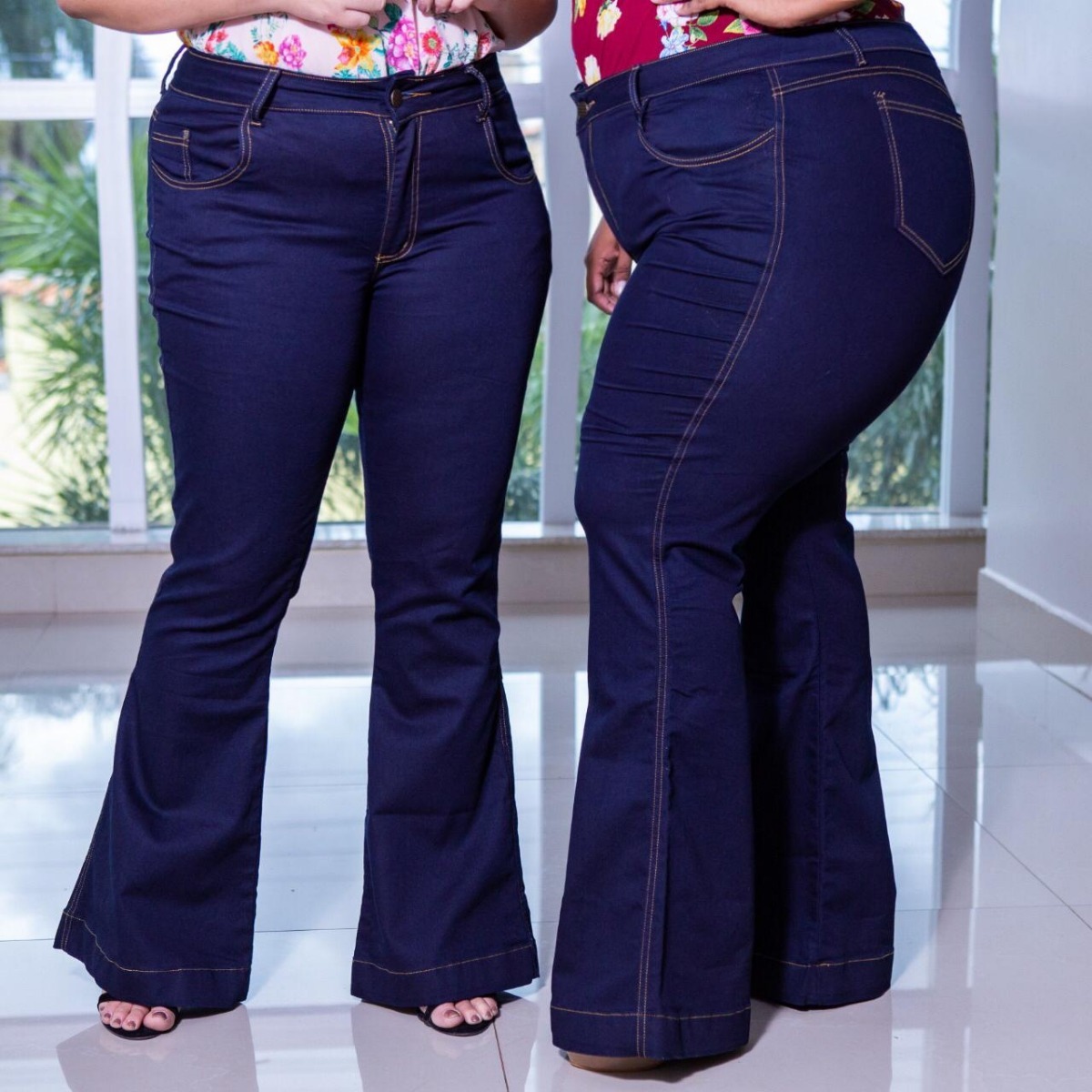 calça jeans flare plus size mercado livre