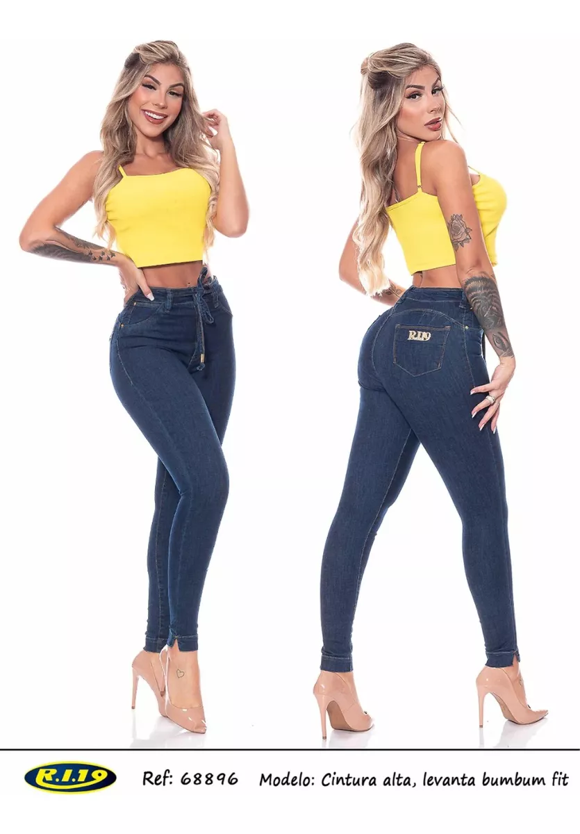 calça jeans ri19 cintura alta