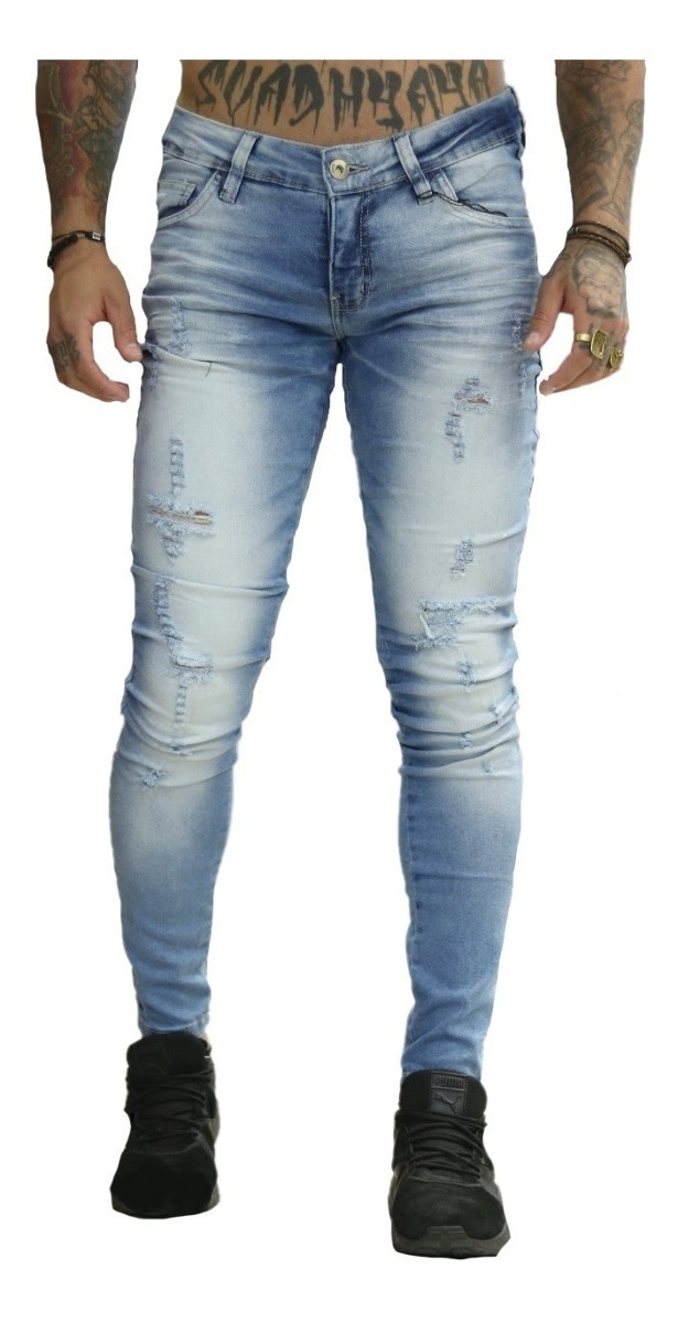 calça jeans slim masculina mercado livre