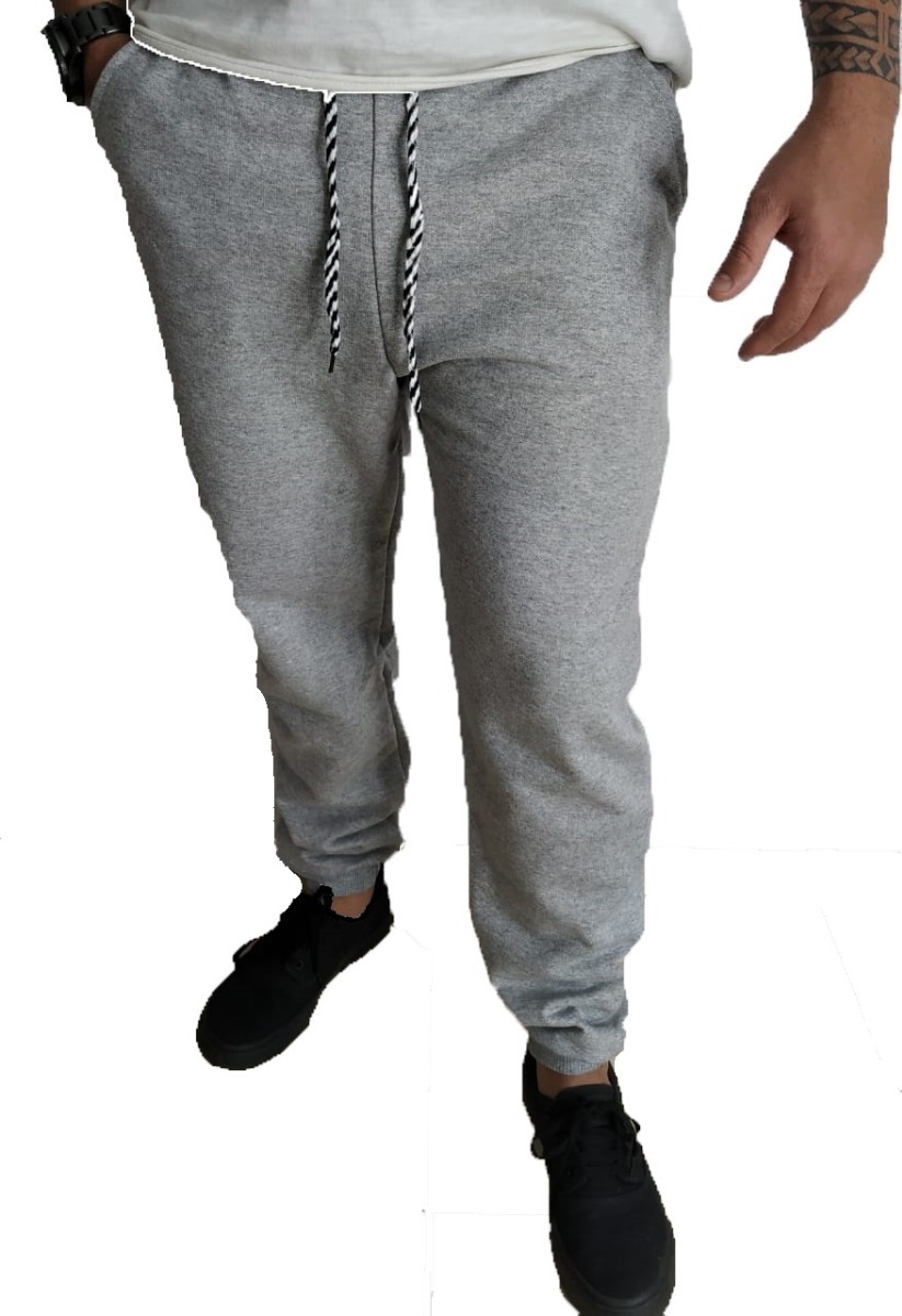 calça jeans tipo moletom masculina