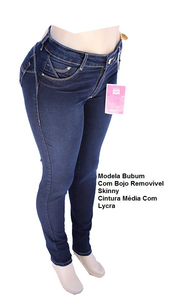 calça jeans sawary com bojo