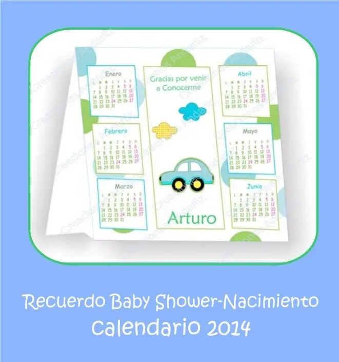 Calendario de Baby Shower 2018: Imprime por Mes