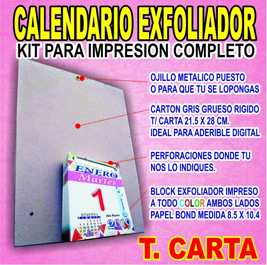 Calendario exfoliador 2019: Impresión fácil y en casa Calendario exfoliador 2019: Impresión fácil y en casa
