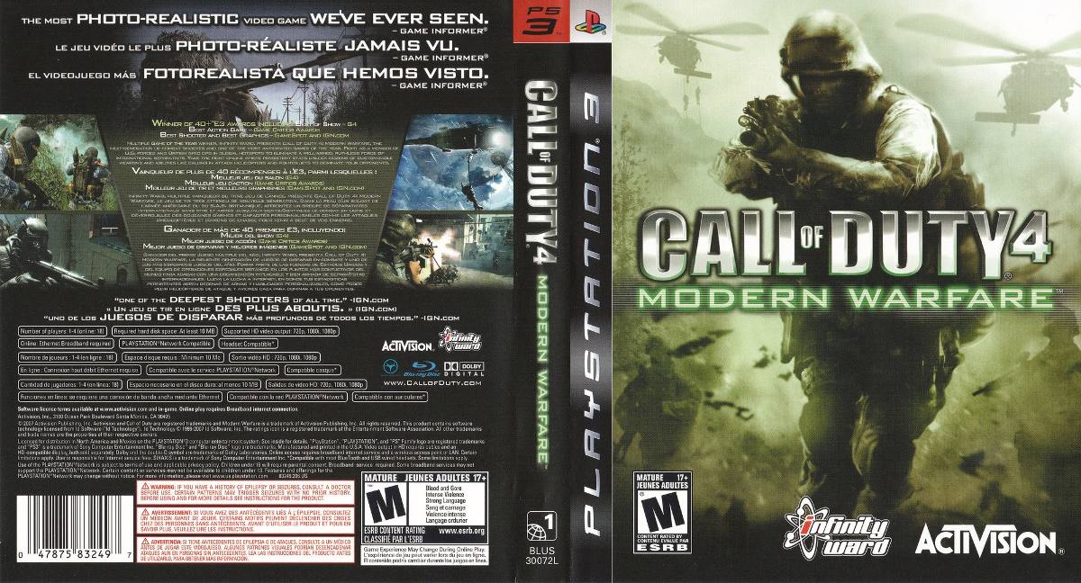 Call Of Duty 4 Modern Warfare Ps3 Psn Mídia Digital  R$ 26,99 em