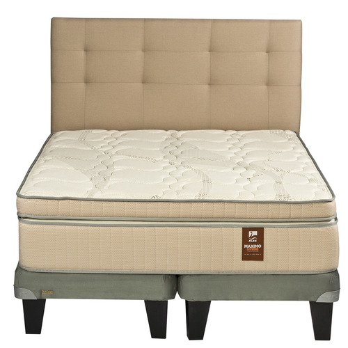 Cama Europea King Flex Maximo Cobre Gris + Respaldo Arena $ 499990 Cama Europea King Flex Maximo Cobre Gris + Respaldo Arena $ 499990