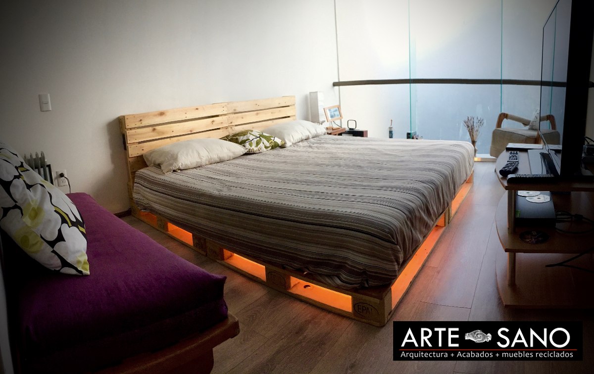muebles cing cama king size de madera reciclada con luz inferior muebles cing cama king size de madera reciclada con luz inferior