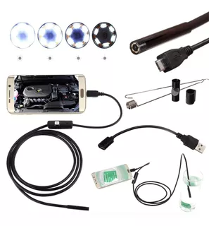 Camara Endoscopio 100cm Con Luz Led Android Y Pc 5.5mm Flexi