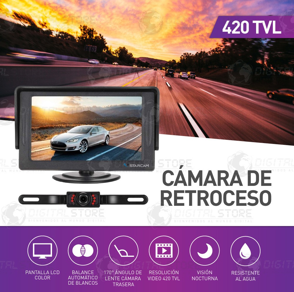 Camara de Marcha Atras LED con Pantalla LCD ¡¡2 Años de Garantia!!