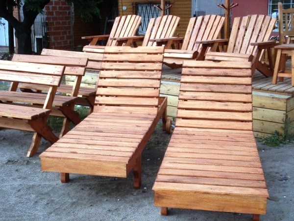 Camastros reposeras sillones naturales rústicos en madera ...