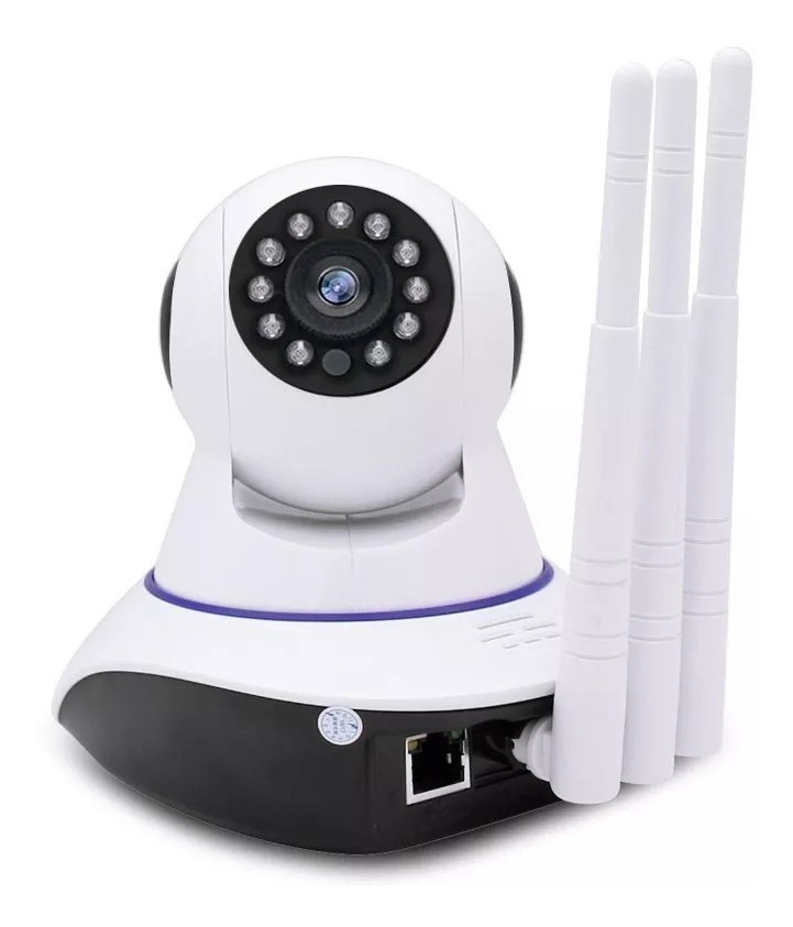 Camera Ip Wireless Sem Fio Wifi Hd 3 Antenas Sensor