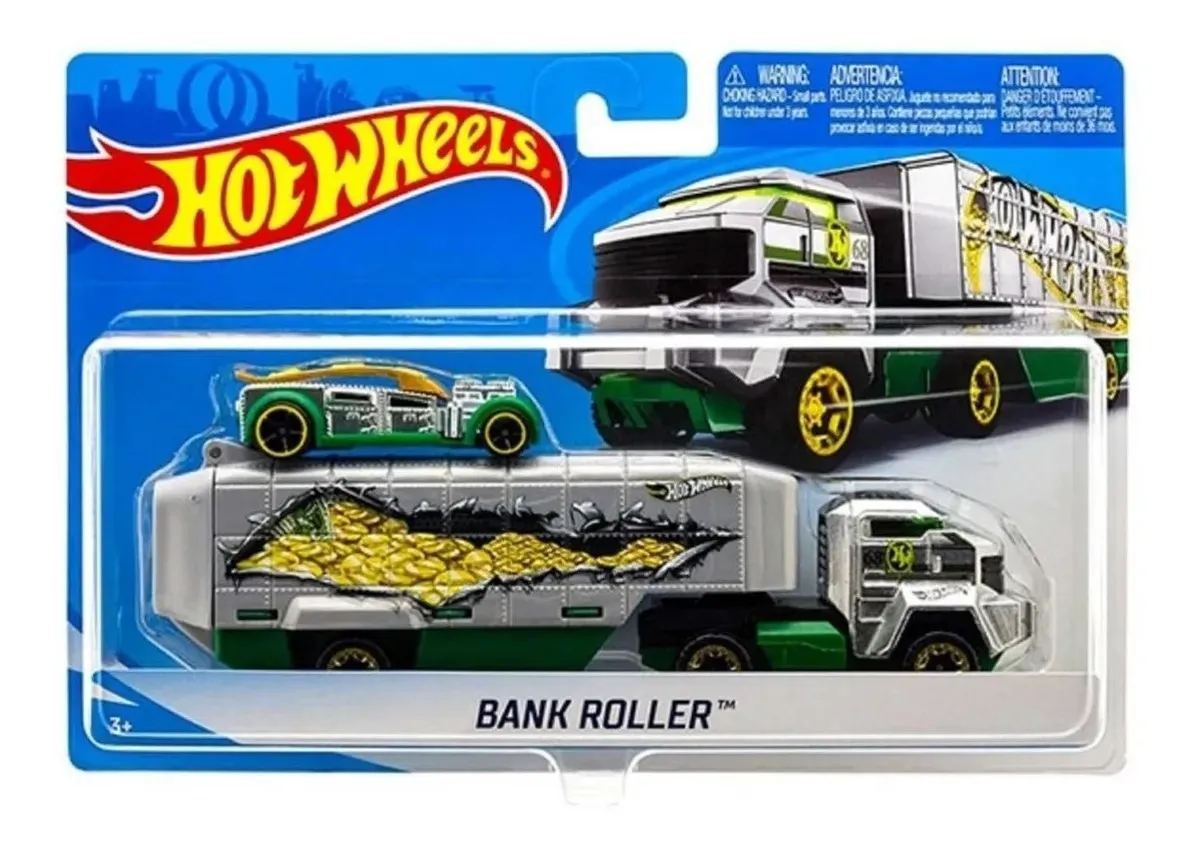 Jugueteria Palermo | Camión Hot Wheels City Bank Roller Con Coche De Carreras - $ 2.349,99