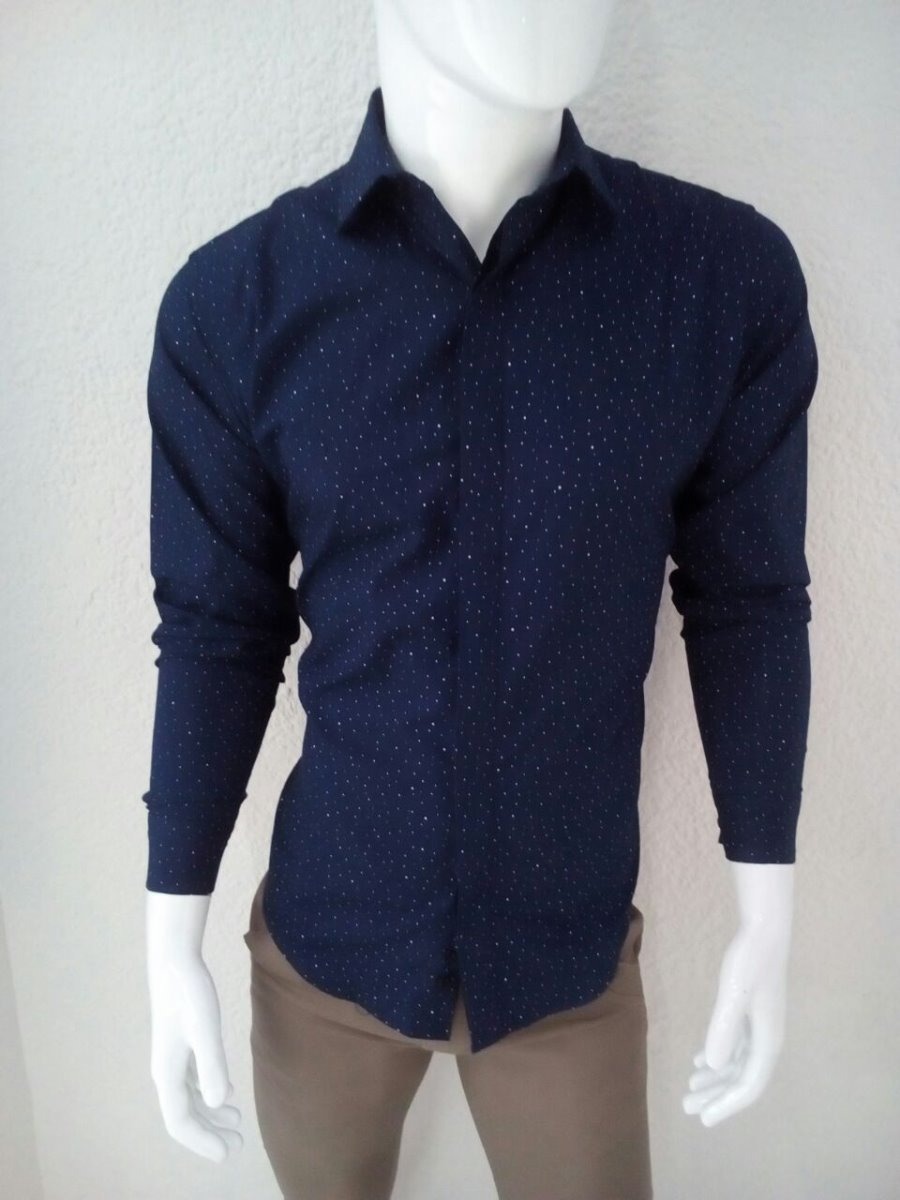 Download Camisa De Vestir Para Hombre Color Azul Marino Cn/puntos ...