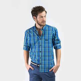 Camisa Hombre Ml Cuadros Splendor Red navy Oxford Polo Club Camisa Hombre Ml Cuadros Splendor Red navy Oxford Polo Club