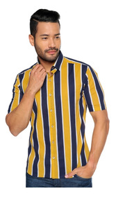 camisa rayas amarilla hombre