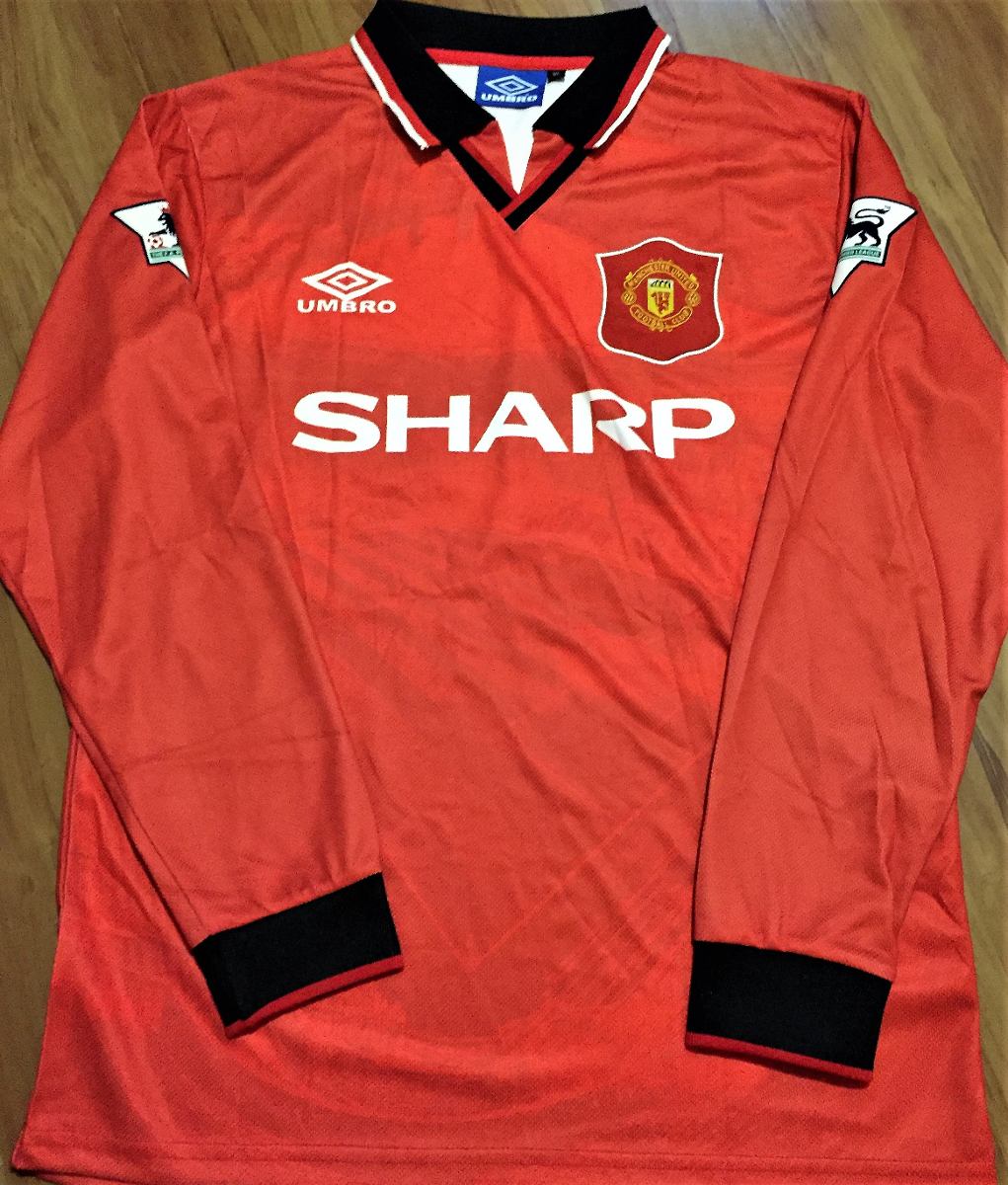 Camisa Manchester Utd. 1994/95 Beckham Mangas Longas Rara ...