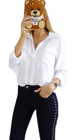 camisa blanca lisa mujer