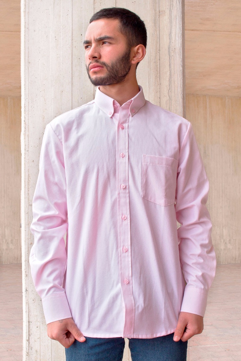 camisa rosa pastel hombre