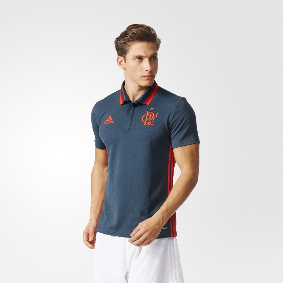 camisa polo flamengo cinza