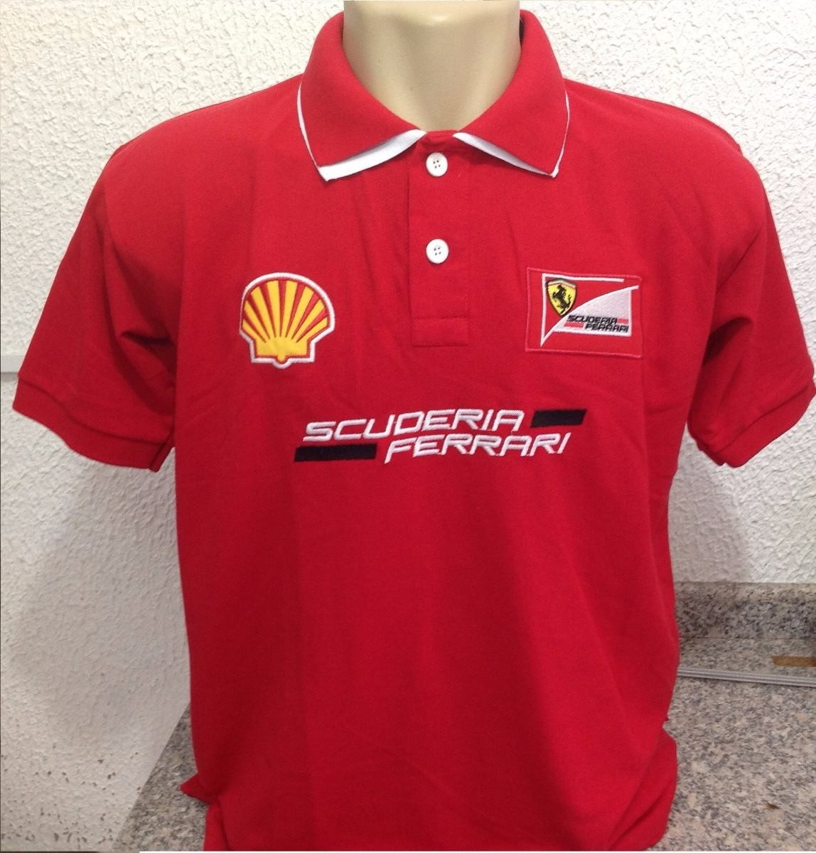 Camisa Polo Ferrari Masculina Bordada - Pronta Entrega - R$ 39,90 em Mercado Livre