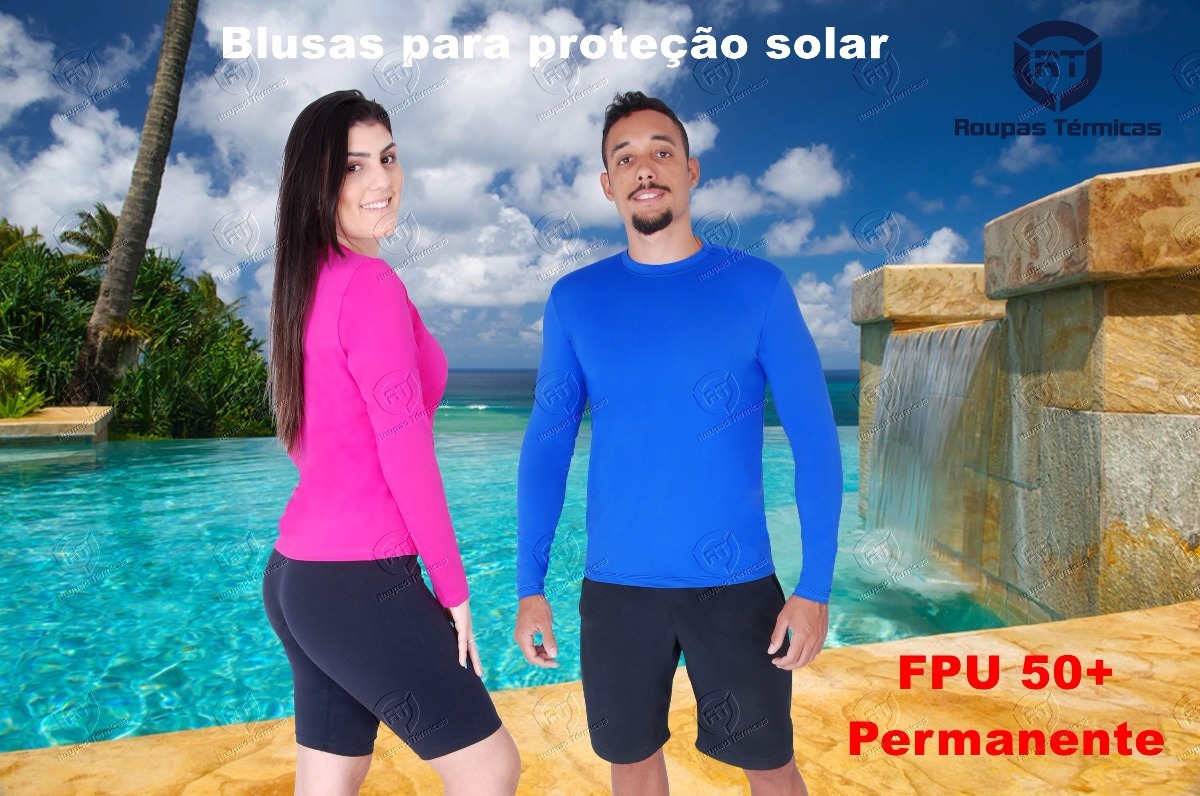 camisa com protetor solar para praia