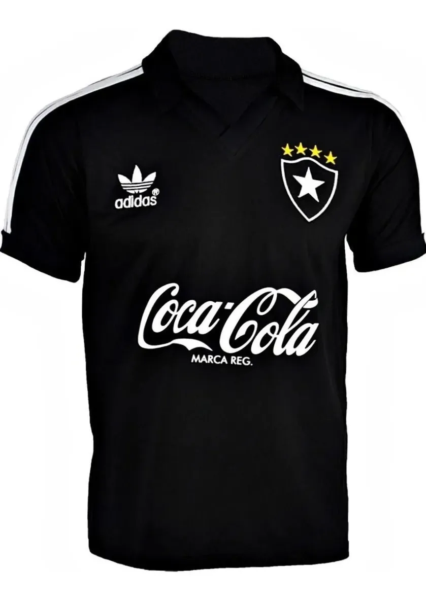 LOJA NA BANHEIRA | Camisa Retrô Botafogo Anos 80 Polo Preta - 100% Algodão - R$ 189,90