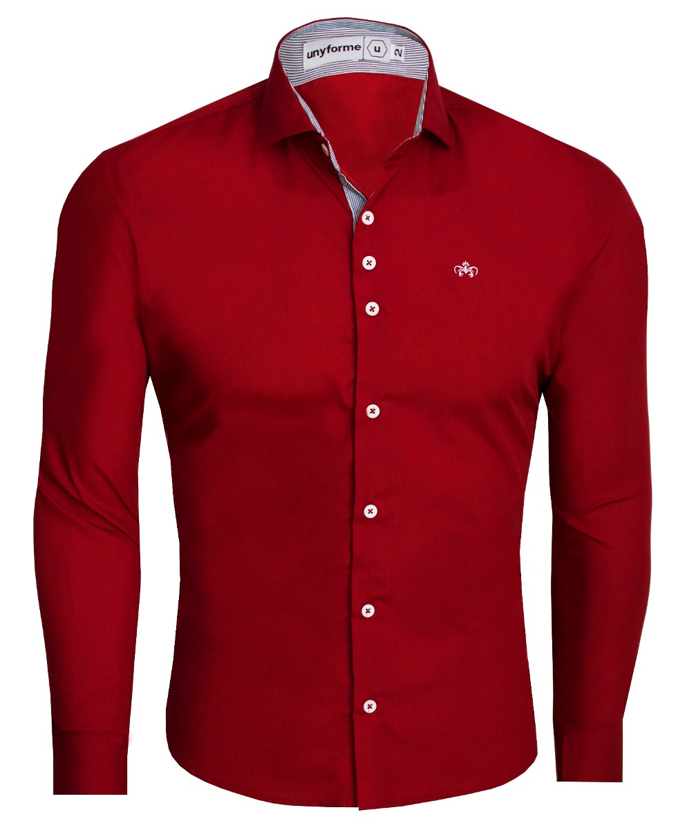 camisa social vermelha masculina