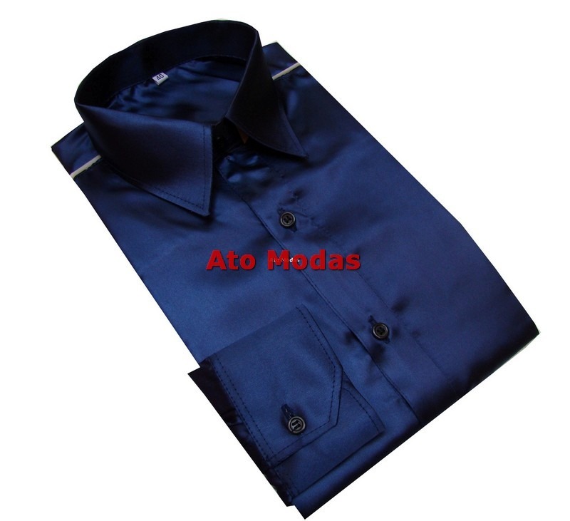 camisa social masculina seda