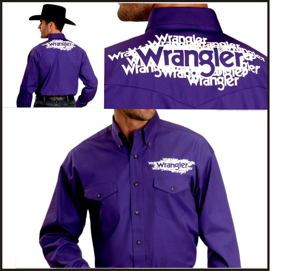 Original M Vaquera Importada Talle Camisa Estampada Wrangler CtxQdshr