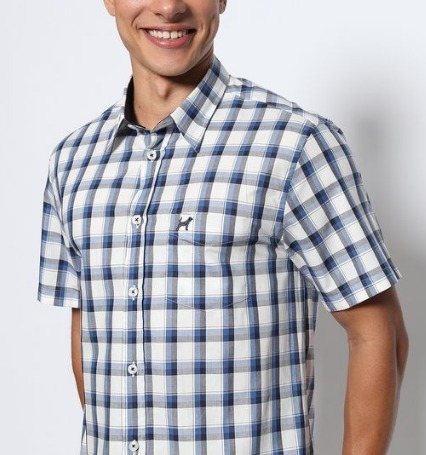 camisa social masculina manga curta xadrez