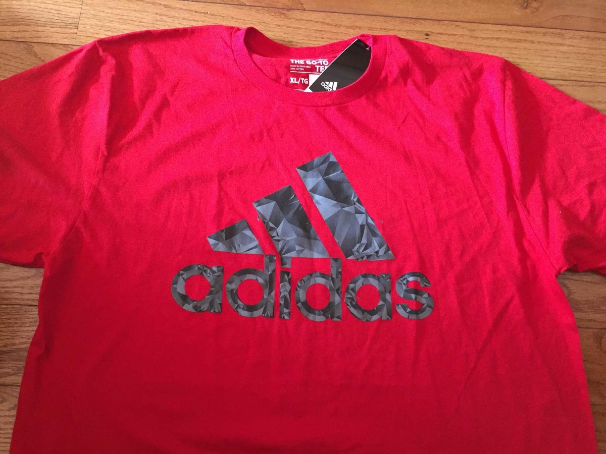 camiseta adidas roja hombre