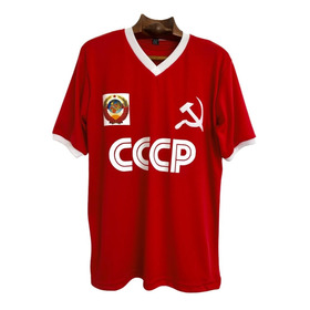 Camiseta Cccp - Urrs Roja Retro Escote En V