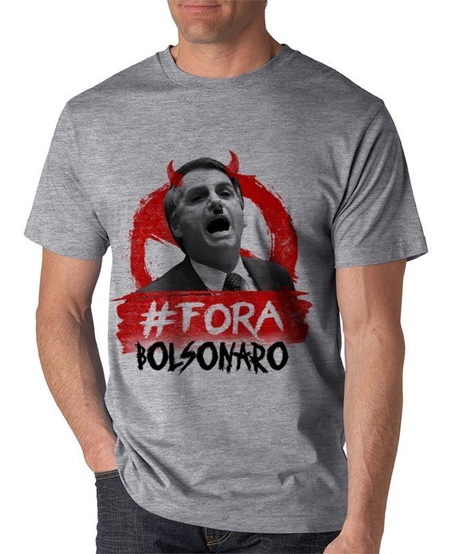 Camiseta Cinza Fora Bolsonaro #elenao #forabolsonaro - R$ 29,49 em ...