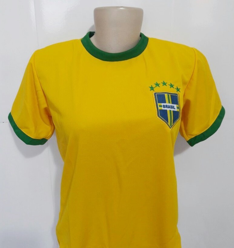 Camiseta Feminina Seleção Brasileira Camisa Brasil Barato - R$ 22,45 em Mercado Livre