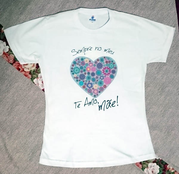 Camiseta Frase Coração Presente Dia Das Mães Frete Grátis R 42