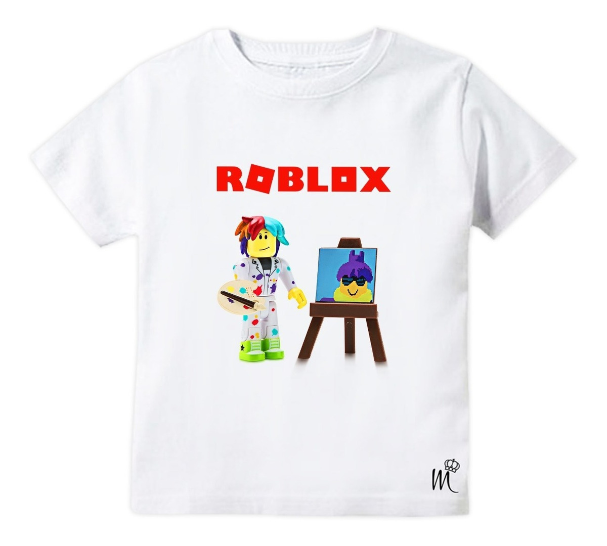 Camiseta Infantil Pintor Roblox R 29 90 Em Mercado Livre - camisa branca roblox