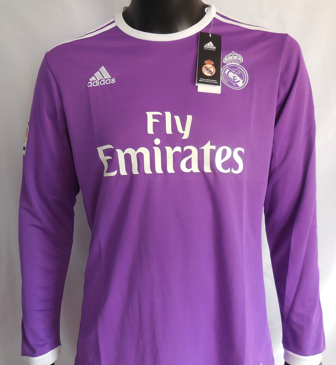 Camiseta Real Madrid Manga Larga 16/17 Morado adidas - S/ 90,00 en Mercado Libre