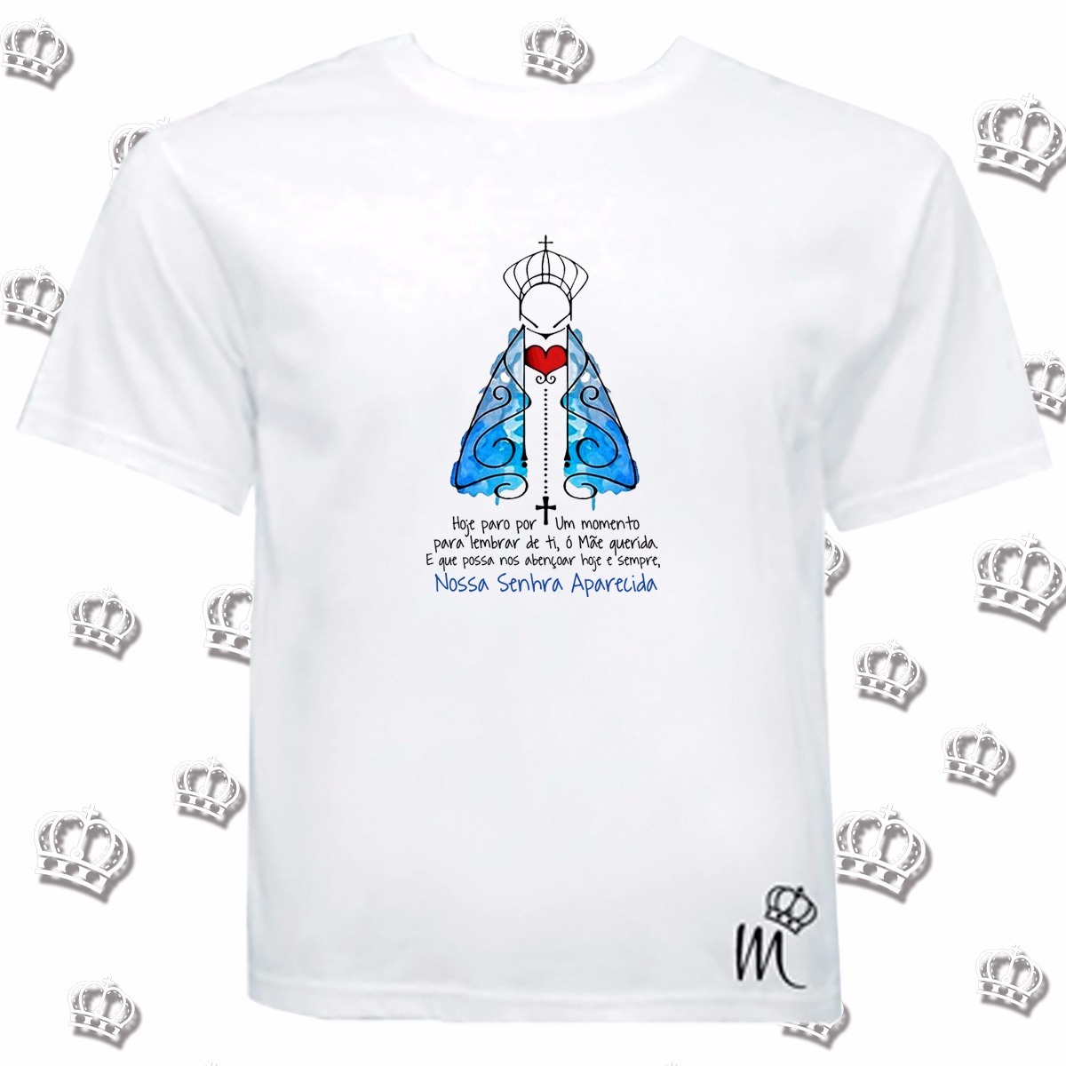 Camiseta Religiosa Frase Nossa Senhora Aparecida R 3390 Em