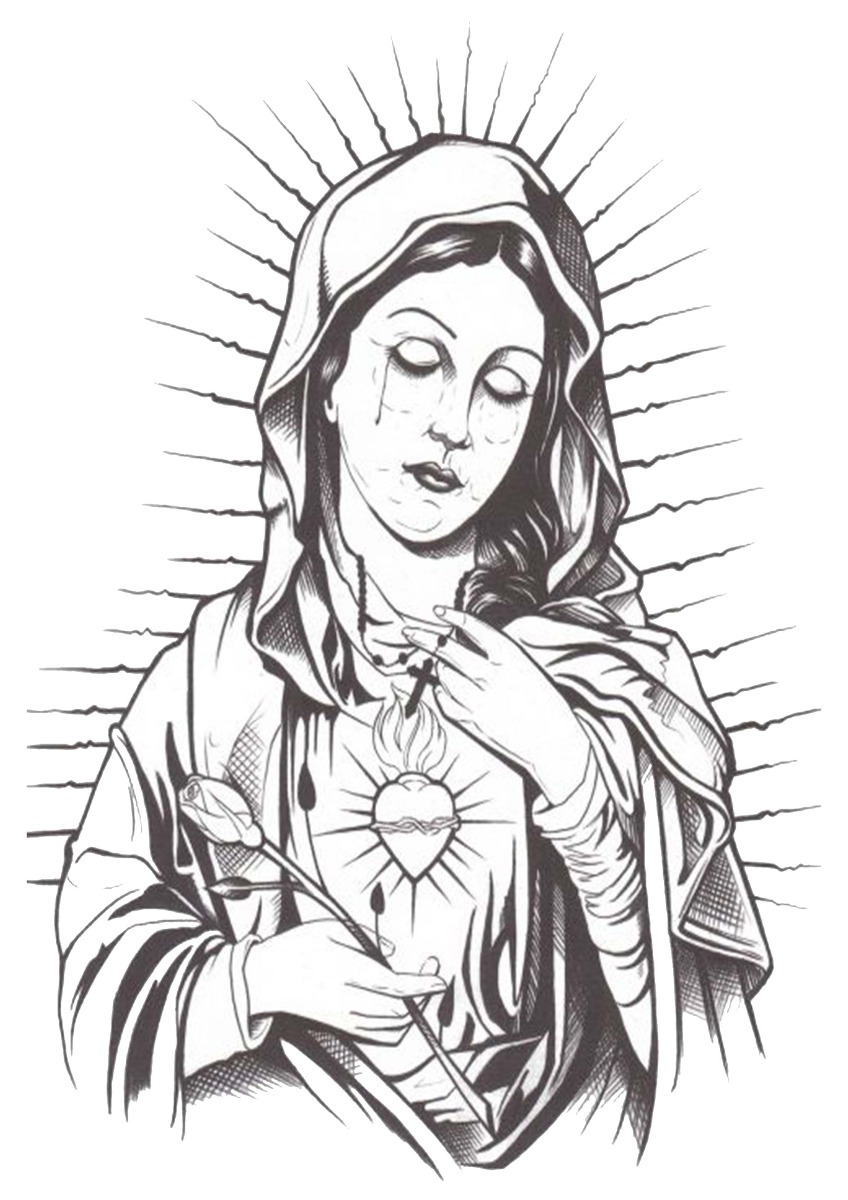 Camiseta Sagrado Coração De Maria Gola Canoa R 24,90