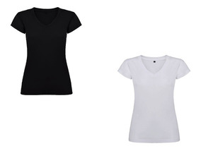 Mujer V X Camisetas Lycra Para Cuello Combo Blanco Negro 2 wO8nkX0P