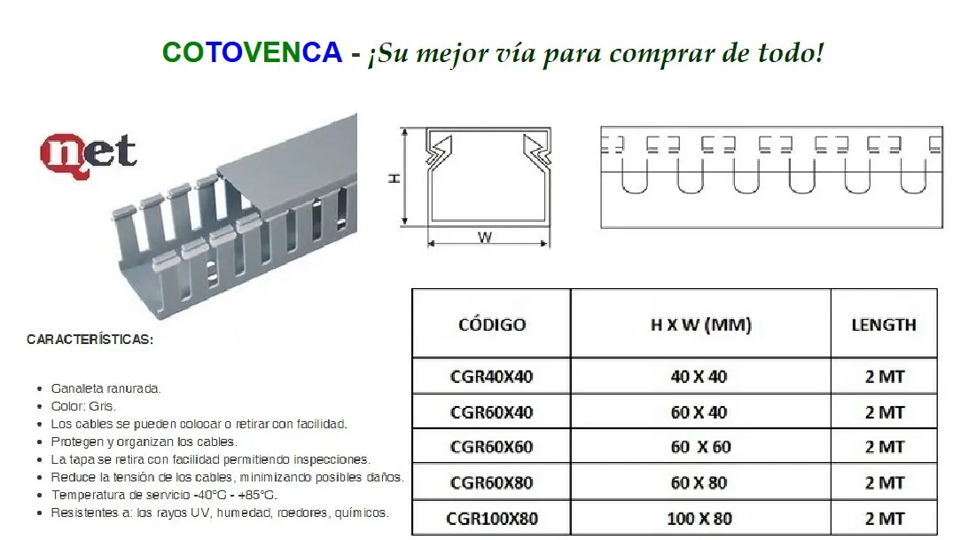 Canaleta Ranurada De 60x60mm Qnet Gris 2mtrs De Largo Bs 500 000 00 canaleta-ranurada-de-60x60mm-qnet-gris-2mtrs-de-largo-bs-500-000-00